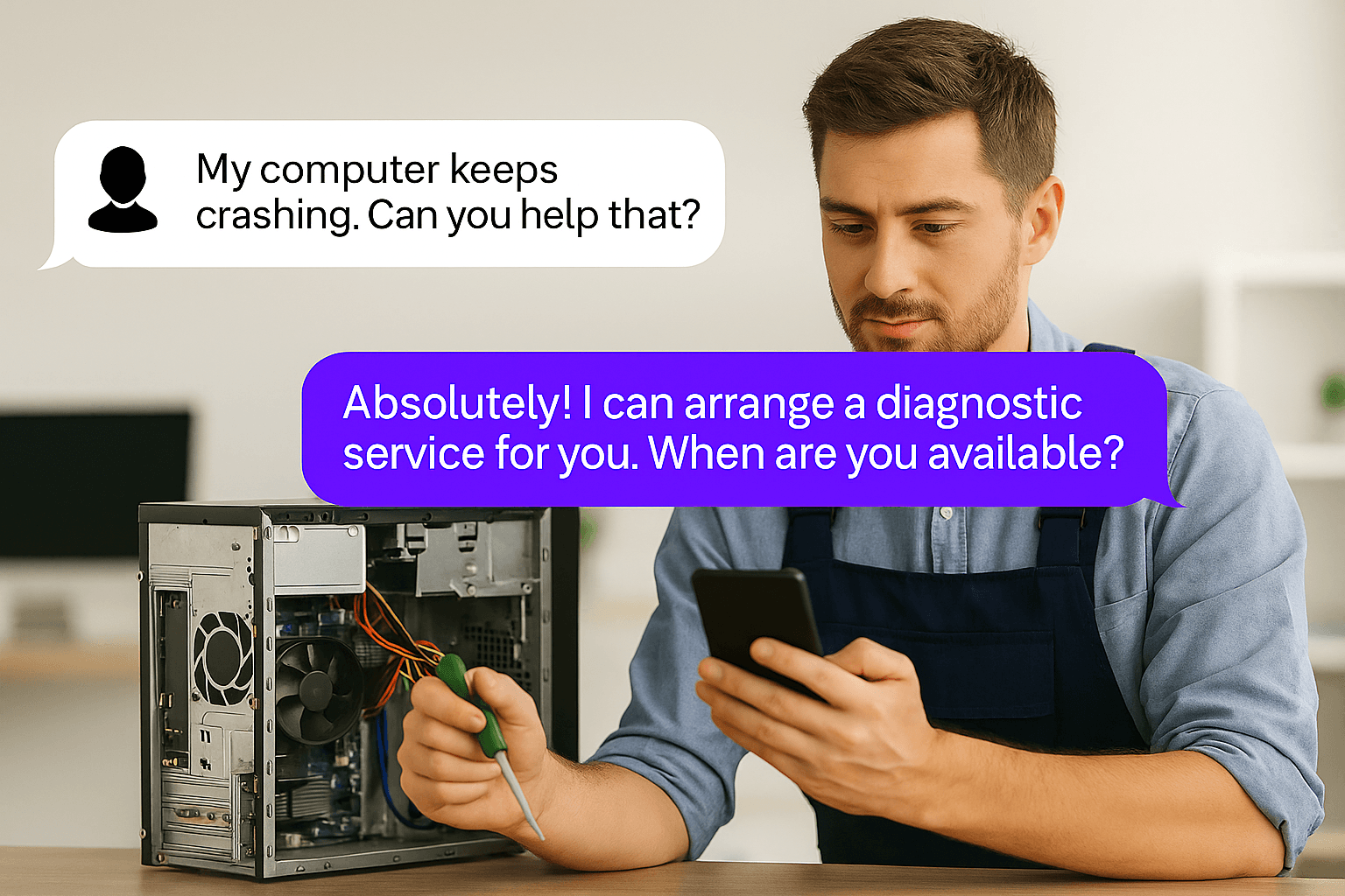 AI Receptionist For Computer Repair